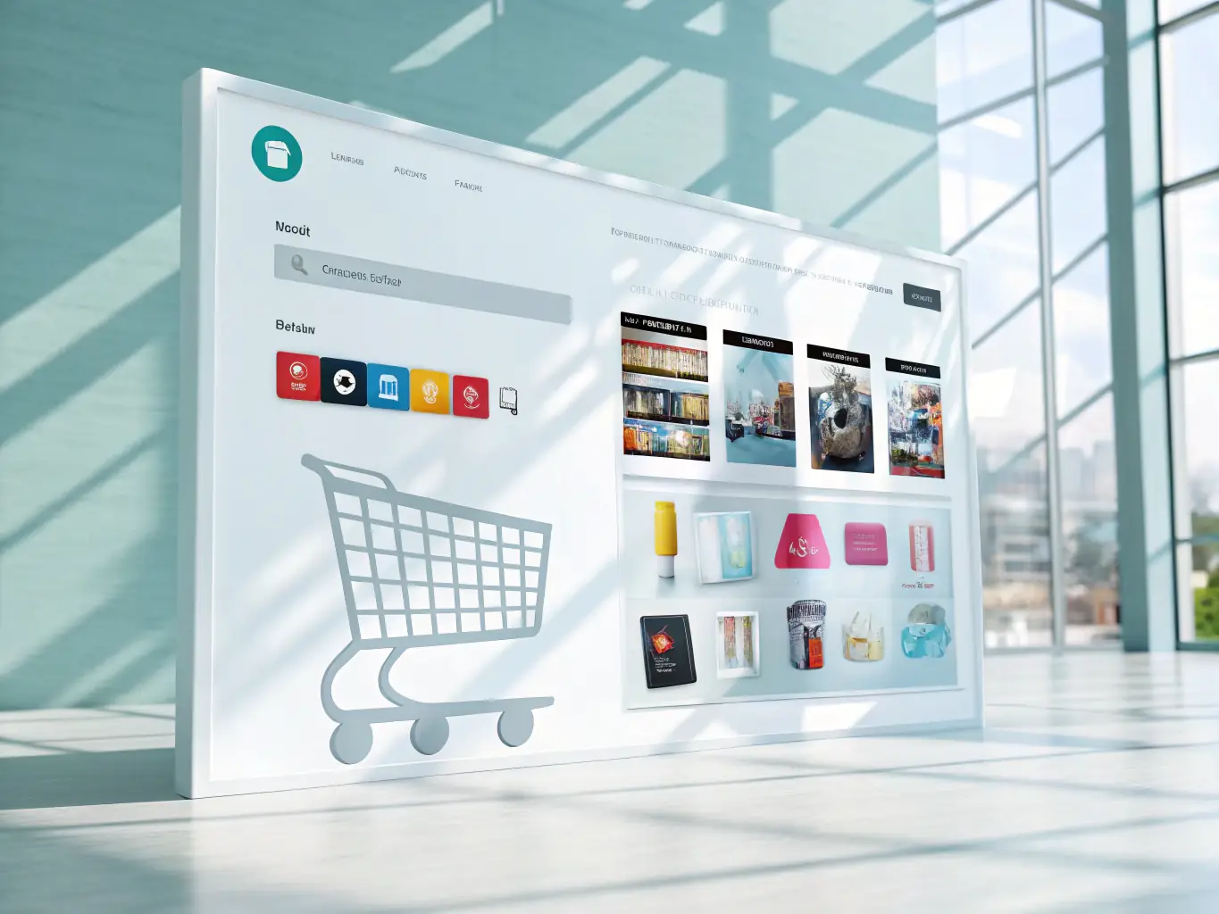 An e-commerce website design featuring product listings, shopping cart functionality, and secure payment gateway integration.